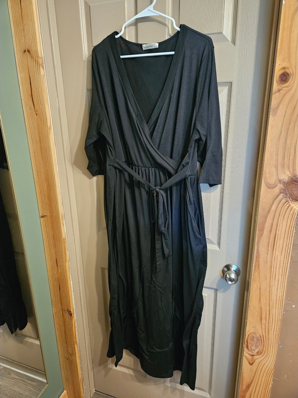 Stylish Black Faux Wrap Dress